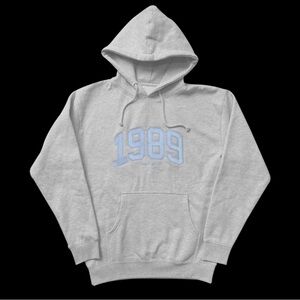 Taylor Swift Gray Hoodie with Blue 1989 Design